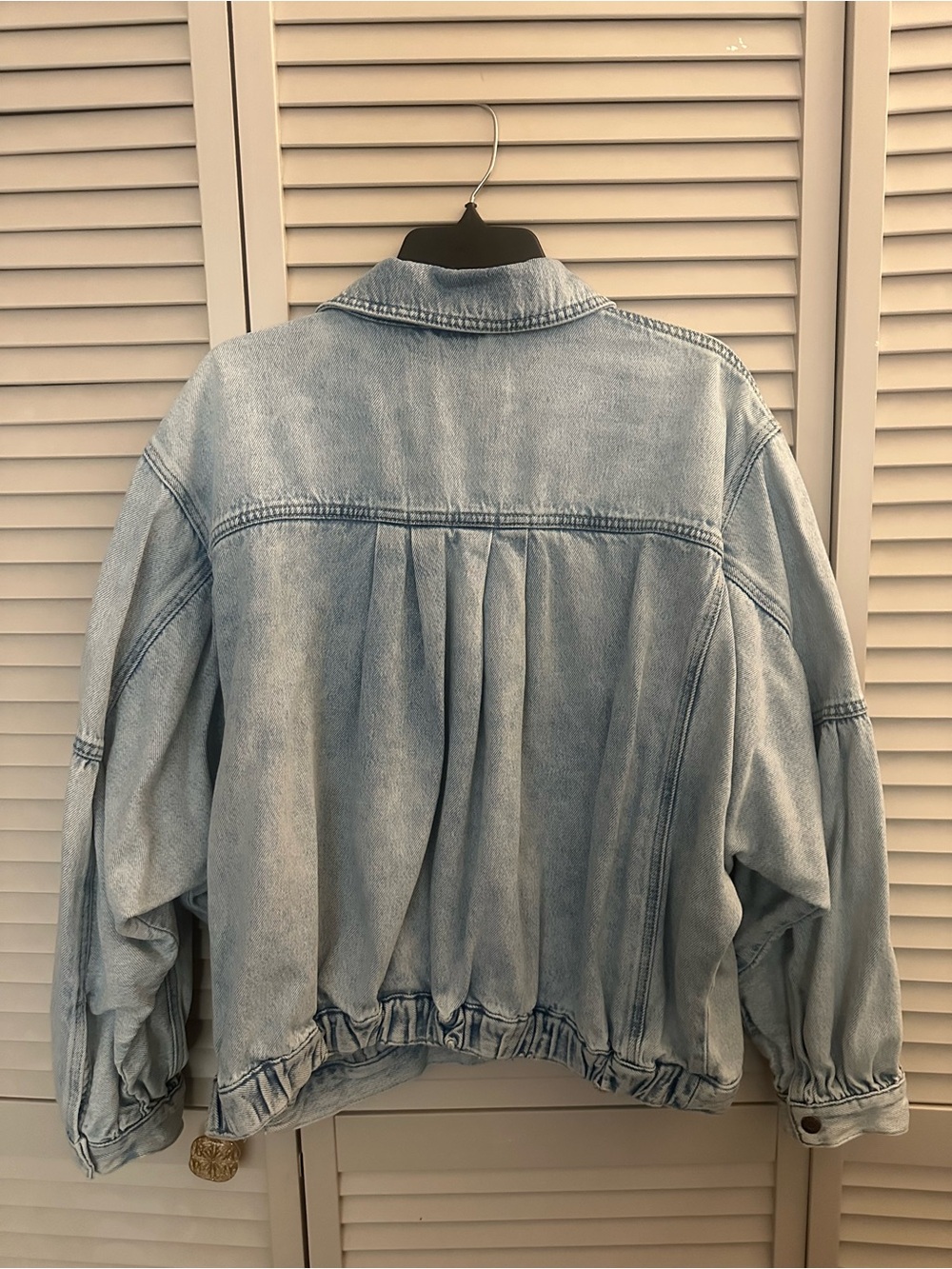 Pilcro Ruched Denim Bomber Jacket - Picture 6 of 10
